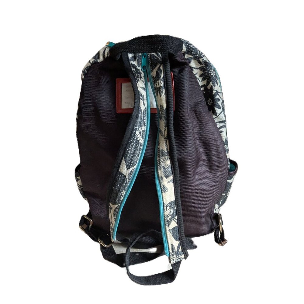 Spartina 449 Floral Black and White Tennis Backpack - Picture 2 of 7